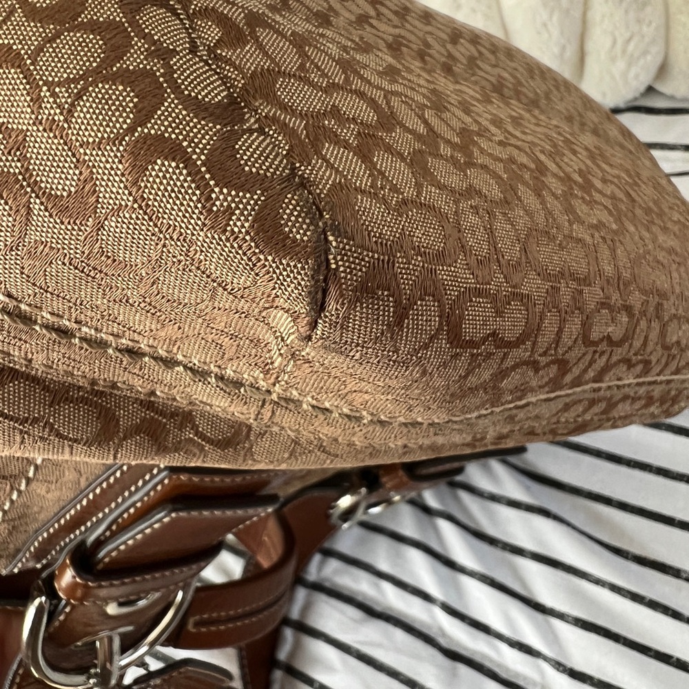 🤎 Coach Soho Mini Signature Tote Satchel  F12310 Brown Khaki Y2K Camel Leather - Picture 10 of 16